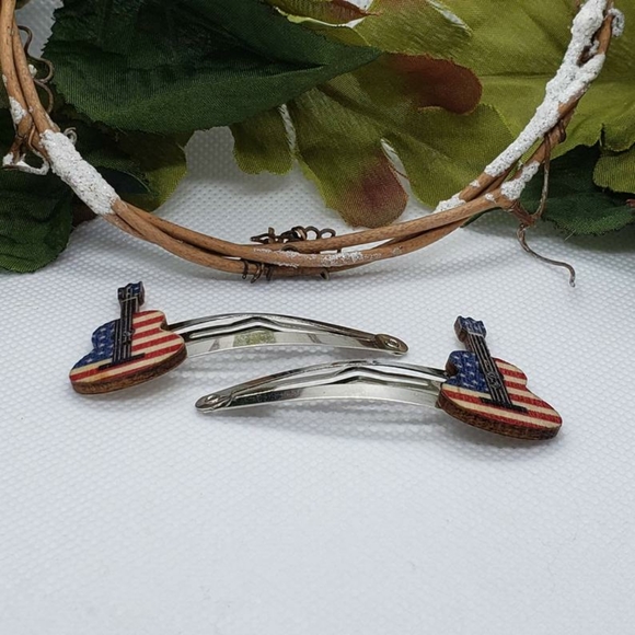 Guitar Barrette "American Flag" - Picture 3 of 3